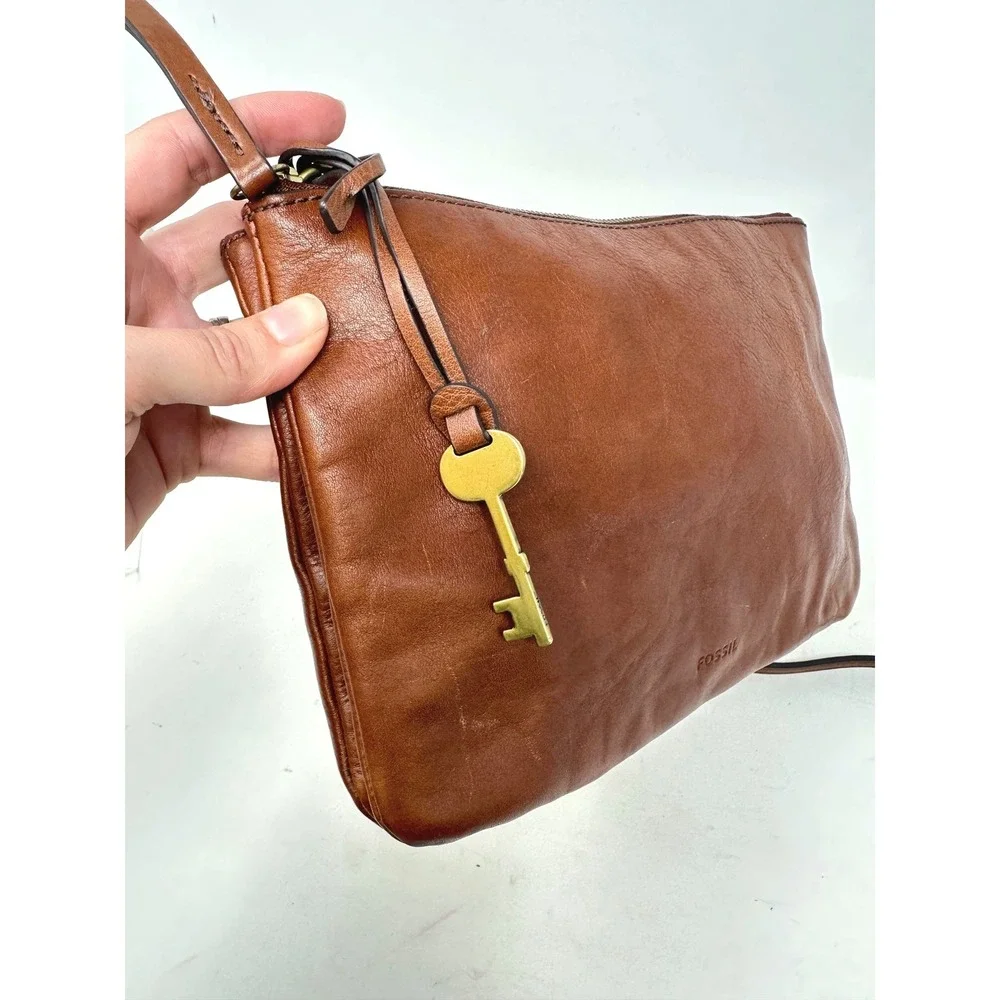 Fossil Devon Small Leather Crossbody Bag Brown ZB7415